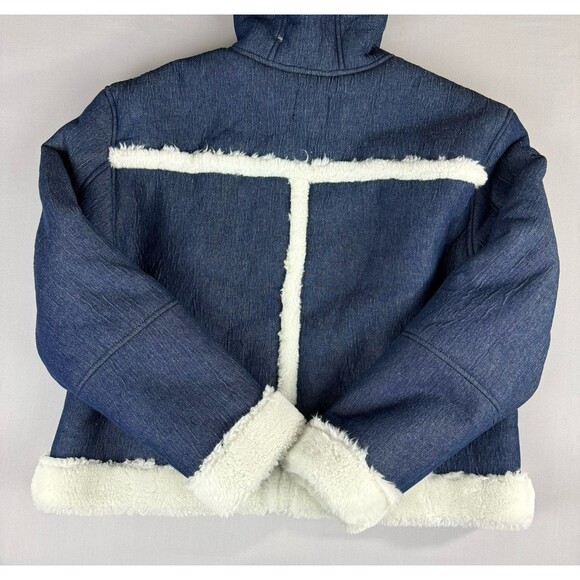 Urban Outfitters UO Roselyn Faux Shearling Jacket Women's XXL Blue White New - Picture 3 of 16